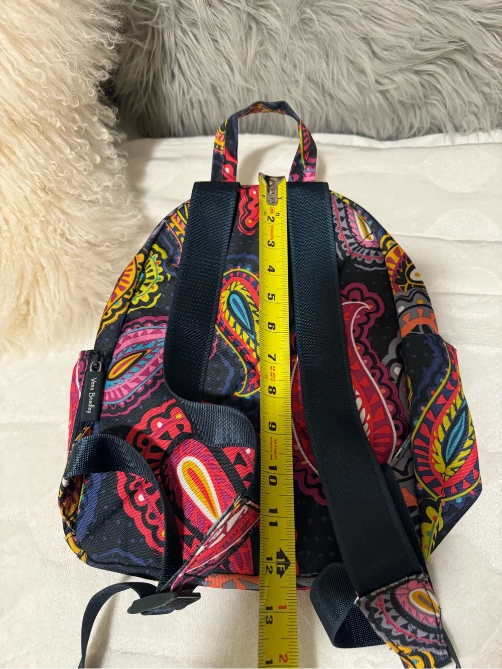 Vera Bradley Paisley pattern Mini Lighwright Backpack with Multicolor Accents